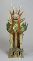 三彩鎮墓獣(さんさいちんぼじゅう)  中国　唐時代・7～8世紀  横河民輔氏寄贈