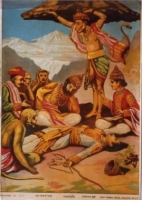 「ラーマーヤナ」の一場面（インド・20世紀前半）個人蔵