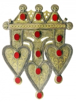 紅玉髄を用いた背飾り　トルクメニスタン　19世紀後半－20世紀前半