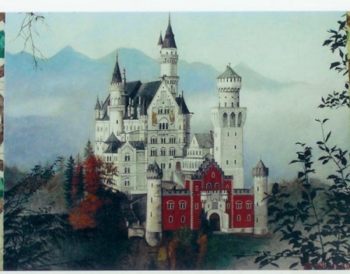 Schloß Neuschwanstein ノイシュヴァンシュタイン城　（油彩、２００６年）